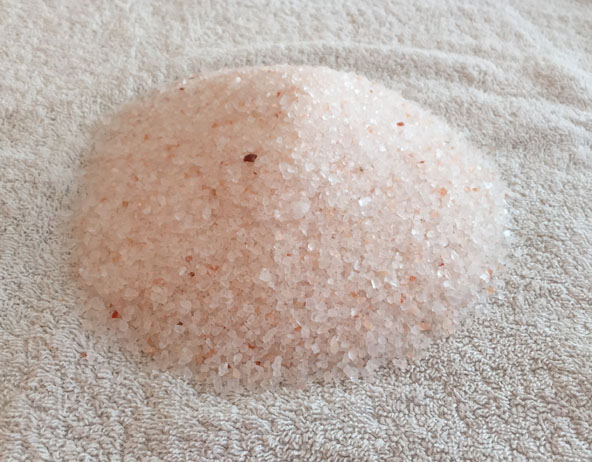 Pink salt heated to heal physical pain