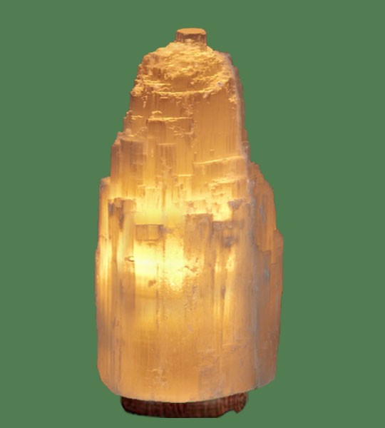 Selenite Lamp Large Orange (White crystal with orange bulb) 13